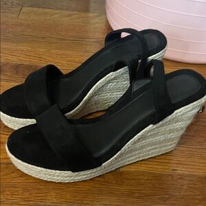 Elegant Black Wedge Sandals